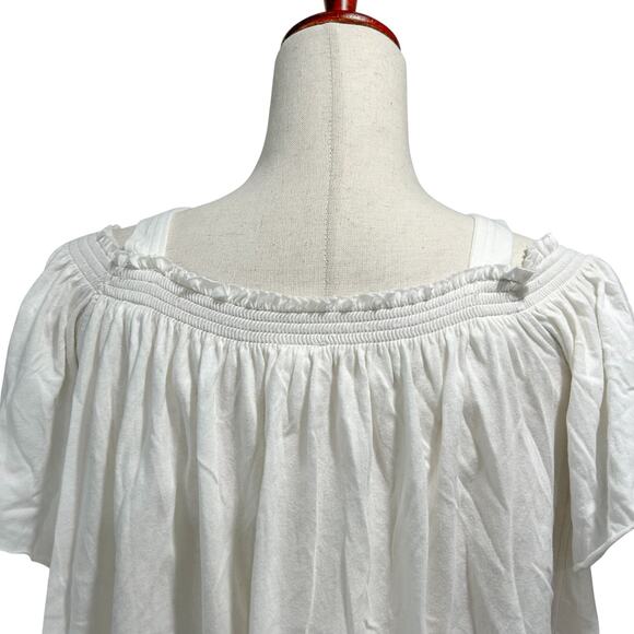 We the Free People‎ Small Women's Cream Boho Babydoll Off Shoulder Top Shirt (5) - Picture 8 of 10